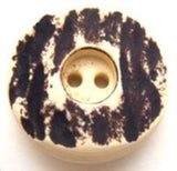 B7929 23mm Dark Brown and Cream Chunky Matt 2 Hole Button - Ribbonmoon