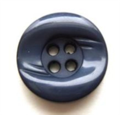 B5858 18mm Deep Moonight Blue Gloss Chunky 4 Hole Button - Ribbonmoon