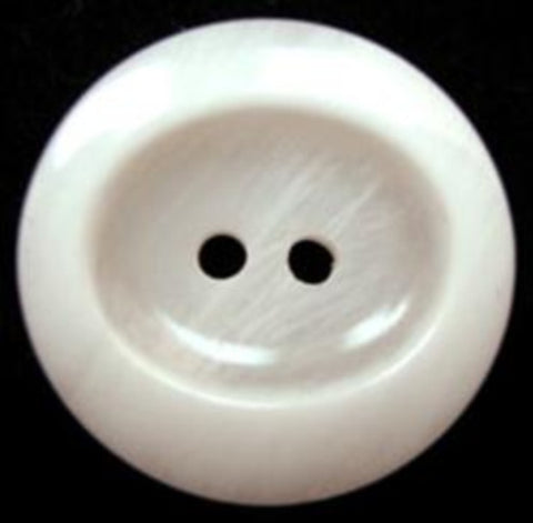 B16304 23mm Frosted Ice White High Gloss Oval Centre 2 Hole Button - Ribbonmoon