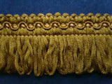 FT1483 36mm Golden Olive Looped Fringe on a Decorated Braid - Ribbonmoon