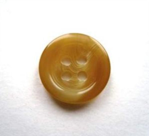 B16801 15mm Toffee Aaran Gloss 4 Hole Button - Ribbonmoon