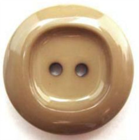 B5033 25mm Straw Beige High Gloss 2 Hole Button - Ribbonmoon