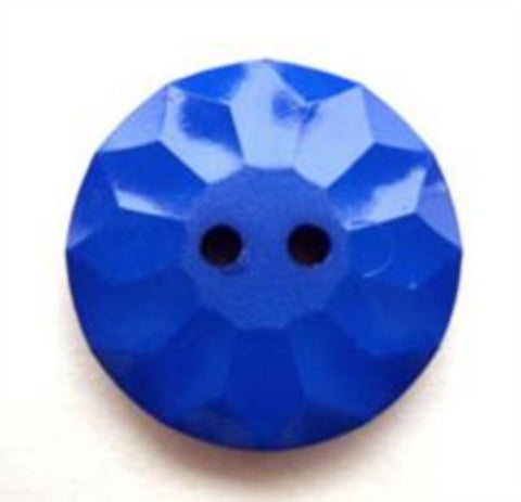 B12721 19mm Royal Blue Gloss 2 Hole Button - Ribbonmoon