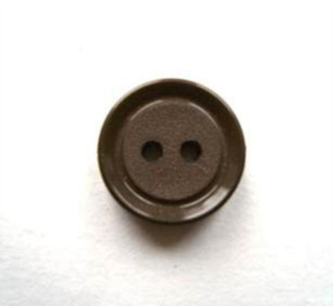 B17137 14mm Misty Dark Brown Matt Centre 2 Hole Button - Ribbonmoon