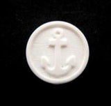 B4681 17mm White Anchor Design Shank Button - Ribbonmoon