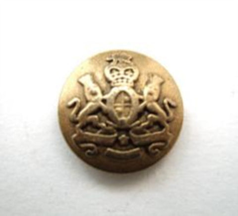 B6722 15mm Heavy Brass Metal Blazer Shank Button, Coat of Arms Design - Ribbonmoon