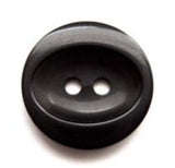 B11736 19mm Black Glossy Oval Centre 2 Hole Button - Ribbonmoon