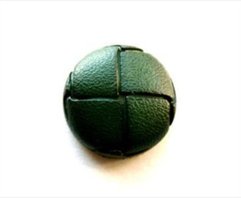 B8489 15mm Bottle Green Leather Effect "Football" Shank Button - Ribbonmoon