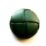 B8486 18mm Bottle Green Leather Effect "Football" Shank Button - Ribbonmoon