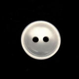 B10321 14mm Pearl White Polyester Shirt Type 2 Hole Button - Ribbonmoon