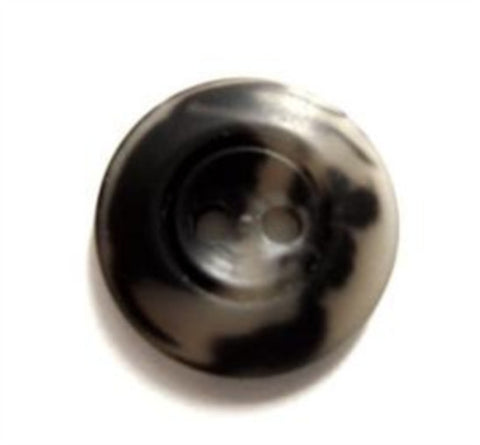 B6877 15mm Black and Natural Grey Bone Sheen 2 Hole Button - Ribbonmoon