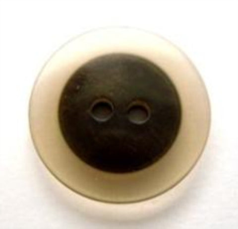 B6260 18mm Shimmery Bronze 2 Hole Button with a Clear Rim - Ribbonmoon