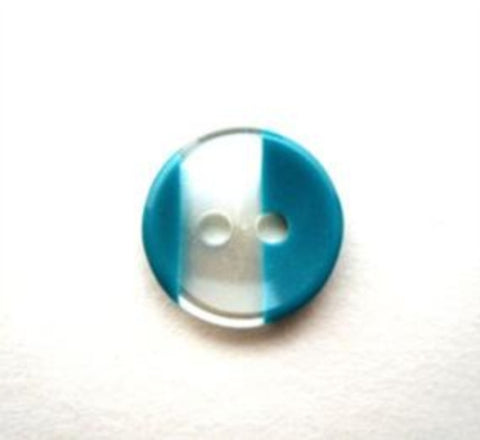 B12128 12mm Turquoise and Pearl Variegated Polyester 2 Hole Button - Ribbonmoon