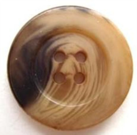 B5322 25mm Dusky Sand Aaran and Brown Gloss 4 Hole Button - Ribbonmoon