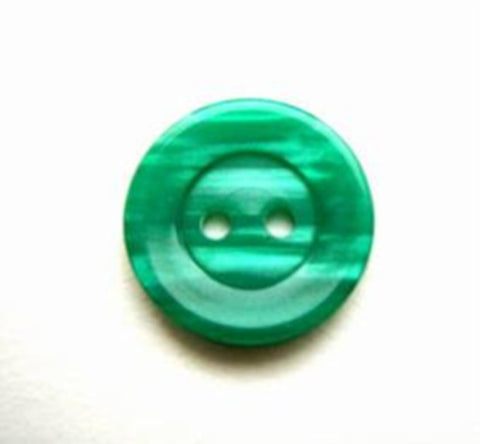 B13386 15mm Tonal Parakeet Green Semi Pearlised 2 Hole Button - Ribbonmoon