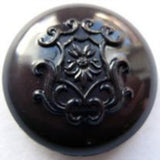 B5797 25mm Brown Domed Gloss Shank Button, Coat of Arms Design - Ribbonmoon