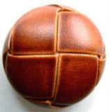 B8750 22mm Tan Brown Leather Effect Football Button - Ribbonmoon