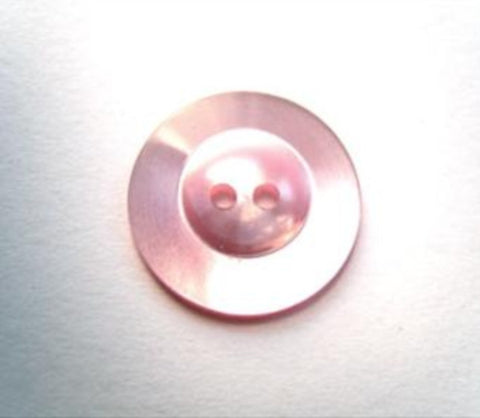 B17123 14mm Dark Rose Pink Pearlised Polyester 2 Hole Button - Ribbonmoon