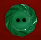 B17965 21mm Parakeet Green Matt Centre Fluted Edge 2 Hole Button