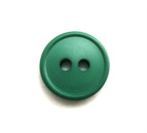 B8992 14mm Dull Bottle Green Soft Sheen 2 Hole Button - Ribbonmoon