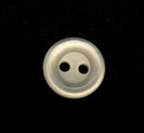 B10309 11mm Cream Pearlise Polyester Rounded Rim 2 Hole Button - Ribbonmoon