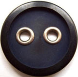 B16079 38mm Black, Navy and Silver Matt Centre 2 Hole Button - Ribbonmoon