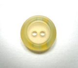 B16435 15mm Ivory Bone Sheen 2 Hole Button, Greens and Yellow Rim - Ribbonmoon