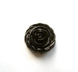 B17638 13mm Black Rose Design Gloss Shank Button