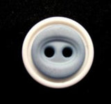 B7484 15mm China Blue and White Matt Centre 2 Hole Button - Ribbonmoon