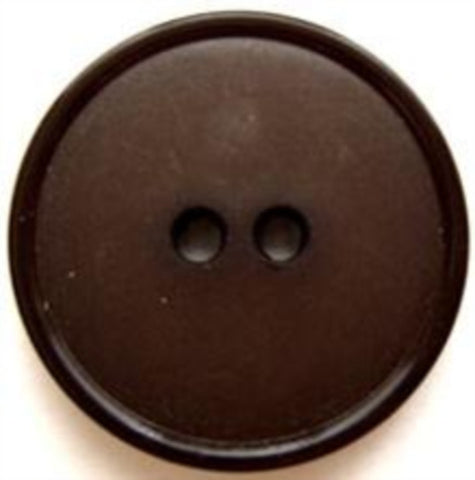 B8210 25mm Cuban Brown Matt 2 Hole Button with a Thin Gloss Rim - Ribbonmoon