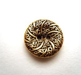 B13951 15mm Gilded Antique Silver Poly Textured 2 Hole Button - Ribbonmoon