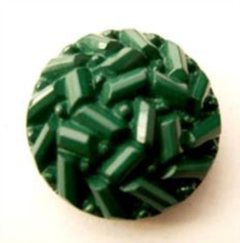 B15383 20mm Bottle Green Textured Shank Button - Ribbonmoon