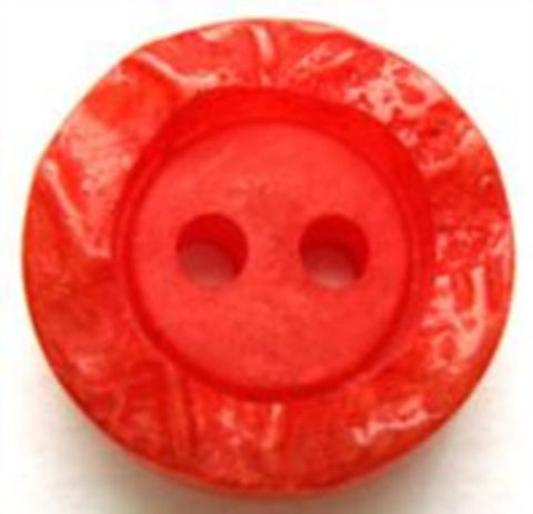 B7918 22mm Deep Orange Chunky Textured Rim 2 Hole Button - Ribbonmoon