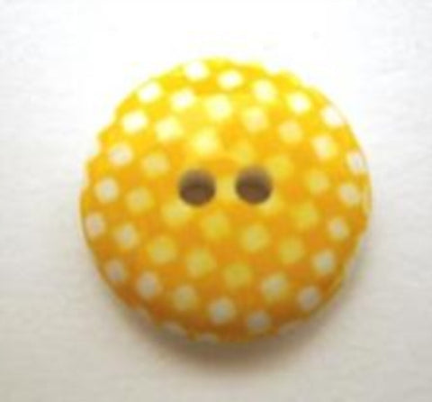 B6193 15mm Deep Yellow and White Ceramic 2 Hole Button - Ribbonmoon