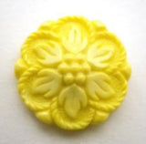 B14268 21mm Yellow Flower Design Shank Button - Ribbonmoon