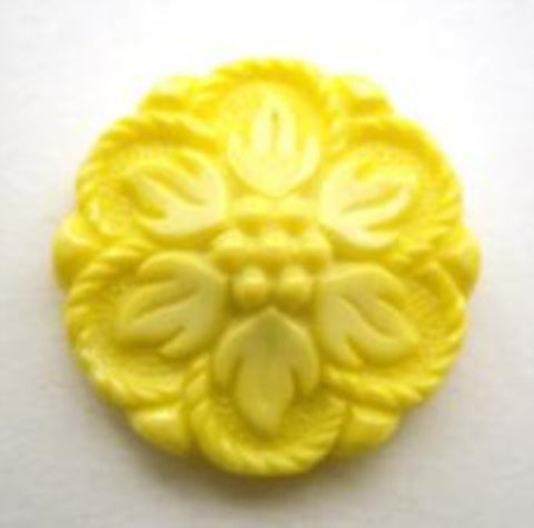 B14268 21mm Yellow Flower Design Shank Button - Ribbonmoon