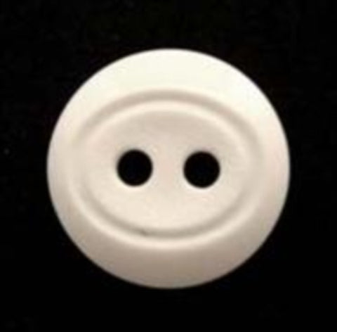 B5129 14mm White Oval Matt Centre 2 Hole Button - Ribbonmoon