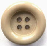 B1370 23mm Beige Matt Centre 4 Hole Button, Rounded Gloss Rim - Ribbonmoon