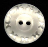 B10946 20mm Iced Pearl White 2 Hole Button with a Design on the Rim - Ribbonmoon