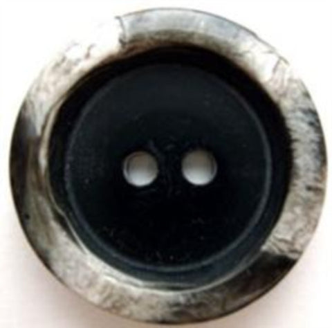 B6783 25mm Black, Natural and Brown Gloss 2 Hole Button - Ribbonmoon