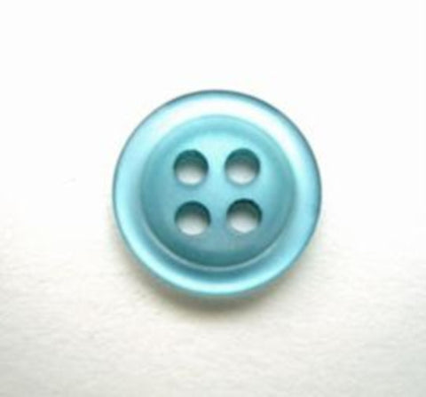 B10778 14mm Malibu Blue Pearlised 4 Hole Button - Ribbonmoon