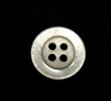 B16515 15mm Pearlised Shimmery Tonal Silver Grey 4 Hole Button - Ribbonmoon