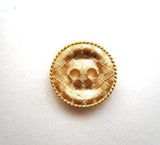 B8304 15mm Gilded Gold Poly Textured 2 Hole Button - Ribbonmoon