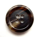 B11751 19mm Tonal Dark Browns Matt Centre Horn 4 Hole Button