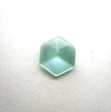 B14426 11mm Spearmint Green Pearlised Polyester Hexagonal Shank Button