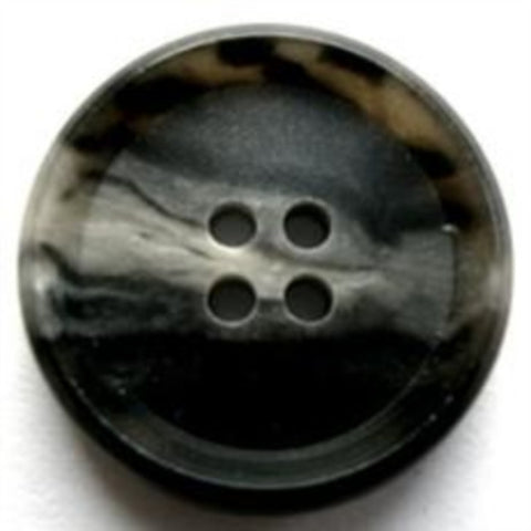 B17514 23mm Black and Greys Bone Sheen 4 Hole Button - Ribbonmoon