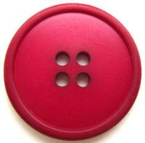 B8610 25mm Dusky Cardinal Red Soft Sheen 4 Hole Button - Ribbonmoon