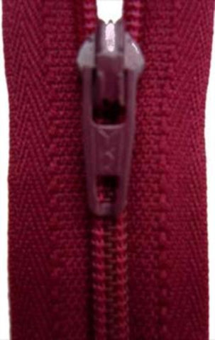 Z3887 YKK 13cm Pale Bright Burgundy Nylon No.3 Closed End Zip - Ribbonmoon