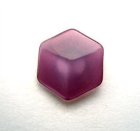 B15590 15mm Purple Tinted Polyester Hexagon Shape Shank Button - Ribbonmoon