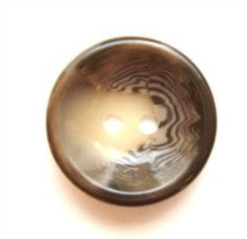 B6777 15mm Brown, Beige and Natural High Gloss 2 Hole Button